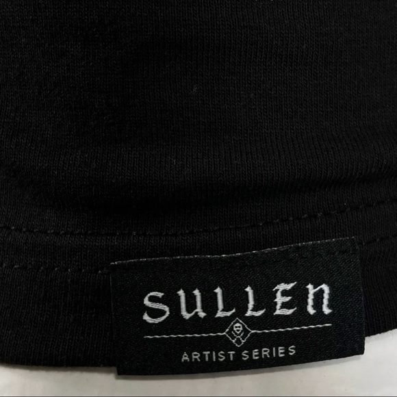 Sullen Uomo Classico T-Shirt Nero Abbigliamento Tatuaggio Teschio